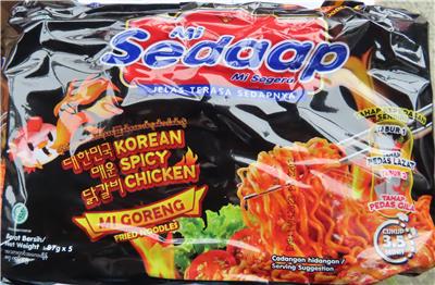 印尼出口「MIE SEDAAP韓式辣雞風味麵」農藥殘留含量不符規定