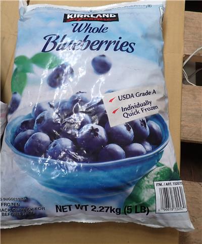 美國出口「KIRKLAND SIGNATURE 
科克蘭冷凍藍莓」微生物含量不符規定