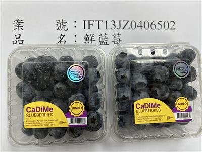 秘魯出口「鮮藍莓」農藥殘留含量不符規定