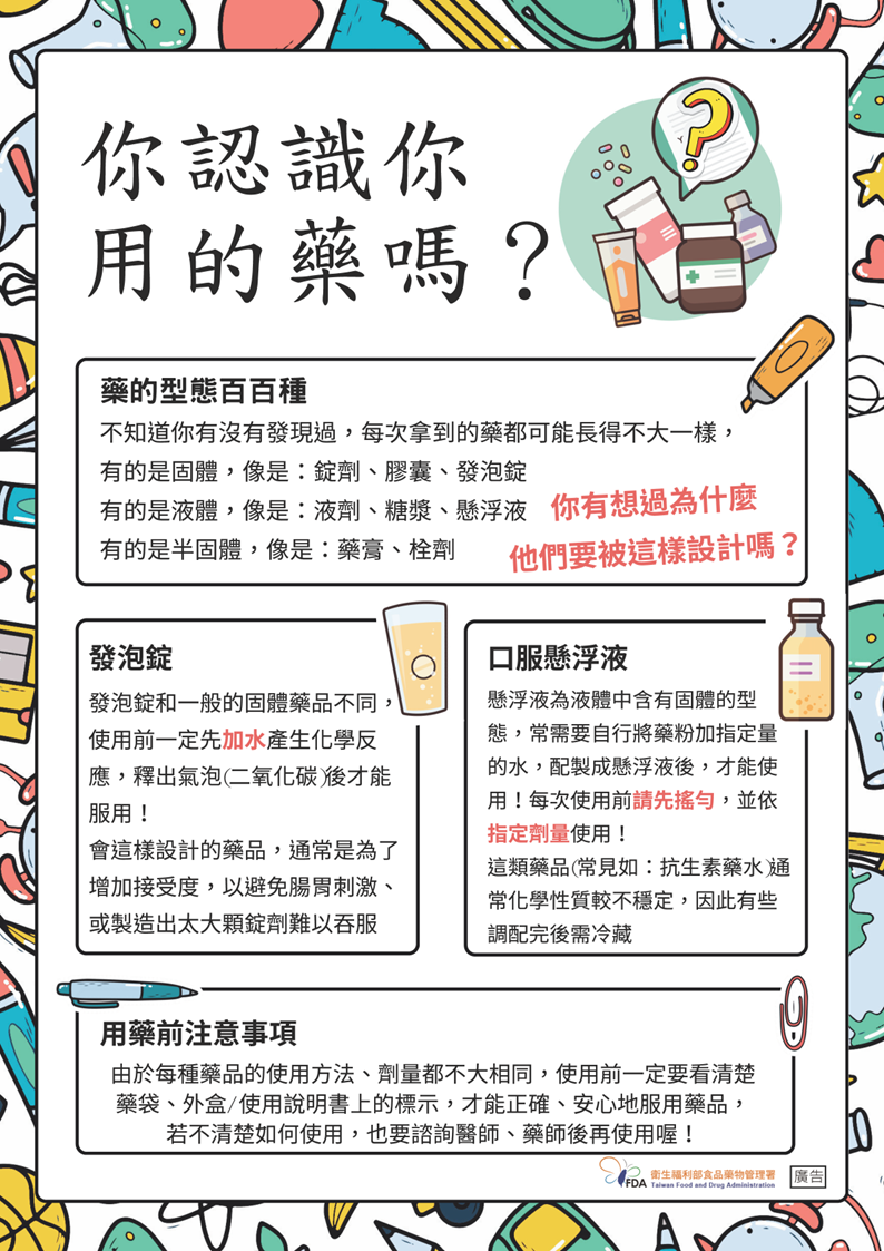 認識你用的藥，圖片內容詳見藥物食品安全週報第1045期內文